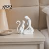 Smooth Texture Cat Statue 3D Printed Sculpture Woman And Shape Matte Finish