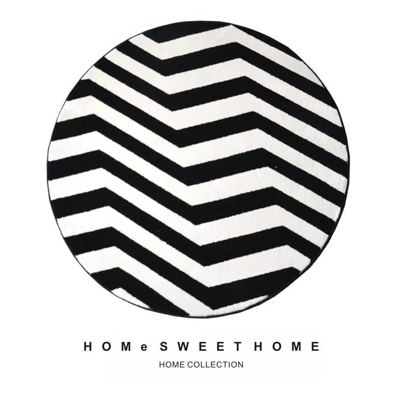 

Modern Style Carpets for Living Room Thick Washable Bedside Floor Mat Minimalist Bedroom Decor Round Carpet Home Fluffy Soft Rug 80x80CM