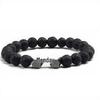 Volcanic Stone Dumbbell Couple Bracelet - Handmade Beaded Jewelry