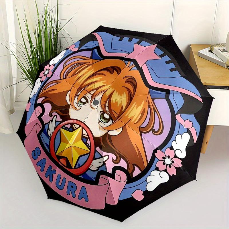 

1pc Sakura Star Badge Umbrella with Plastic Handle,Suitable for All Seasons Home Travel Outdoor UmbrellaM1036