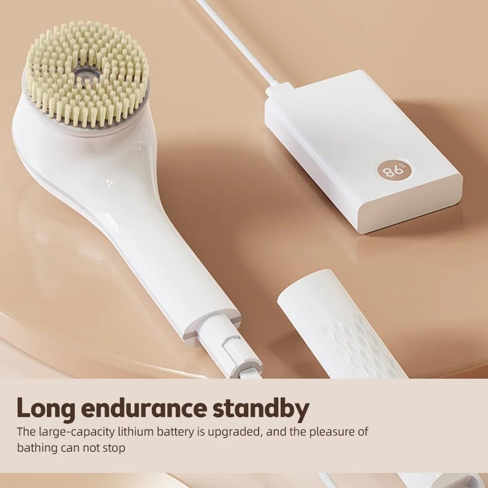 Rechargeable Electric Bath Brush Long Handle Electric Shower Brush Back Scrub  Lazy Scrubbing Tool