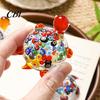 Clear Glass Figurine for Car Hand Blown Millefiori Turtle Figurine, Mini Colorful Tortoise Statue, Cute Handcrafted Desk Accessory Cartoon Sea