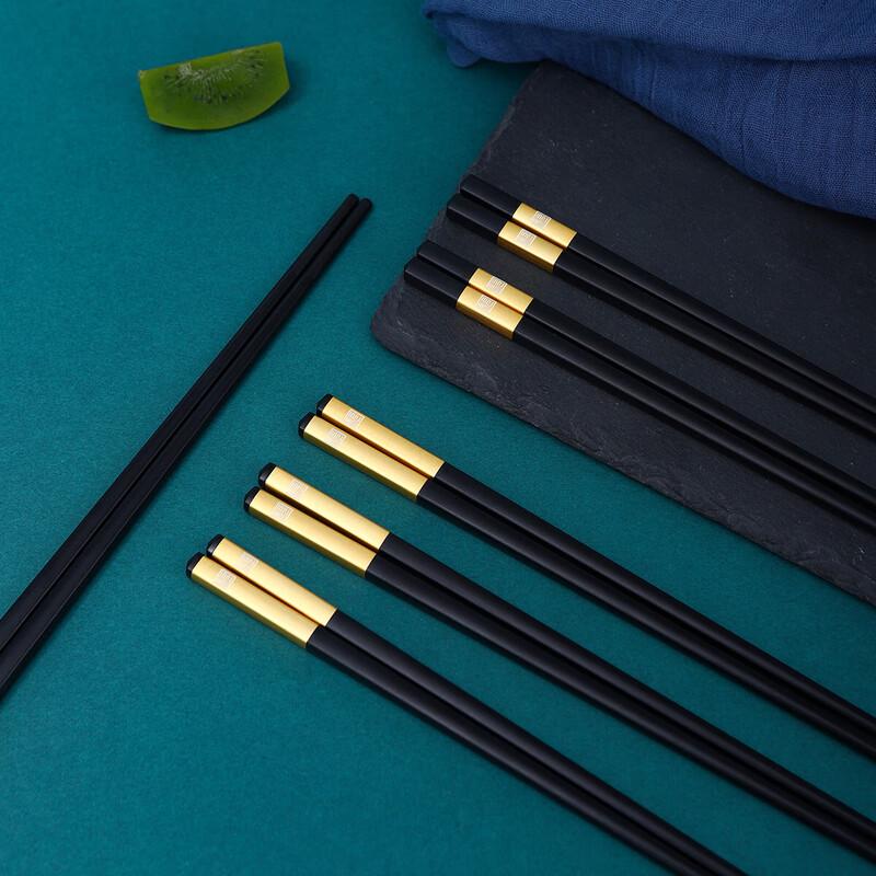 Jingwu Alloy Antibacterial Chopsticks 5 Pairs
