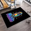 Colorful Microphone Music Design Carpet with Black Background Suitable for use as an anti-slip for living room bedroom sofas