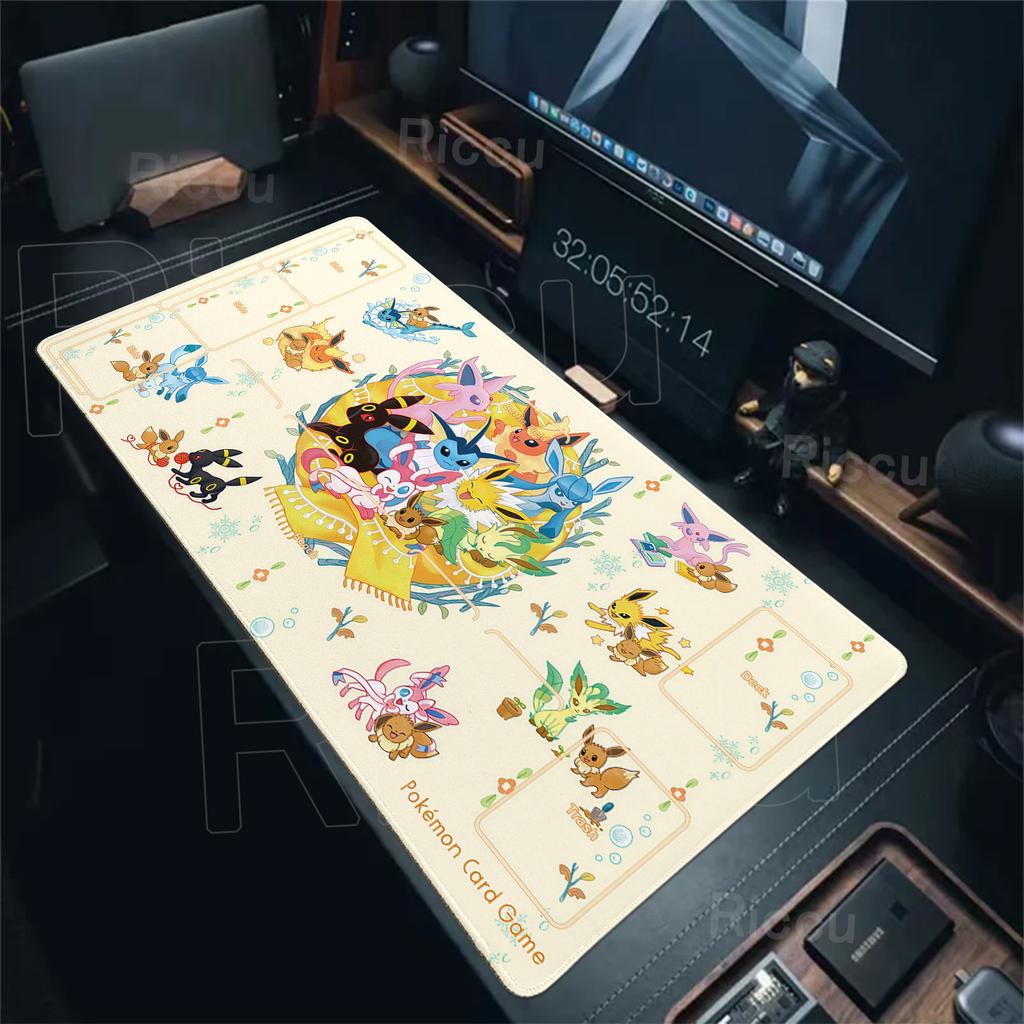 Game Card Pad Anime Gaming Keyboard Pad Pokemon Eevee Mousepad Gamer Mouse Pad HD E-Sports Extended Desk Mat PC Cabinet Tablemat