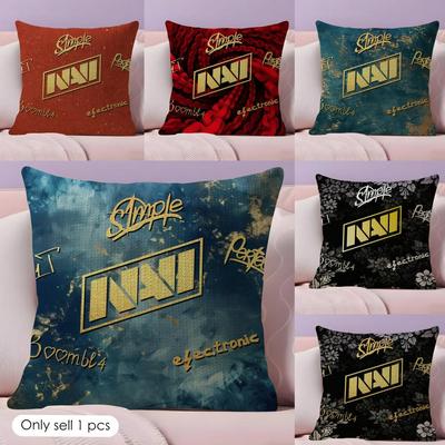 Team NNavi Cushion Cover Natural Linen Organic Fabric DoubleSided Printing Couch Pillow Covers Home Decor