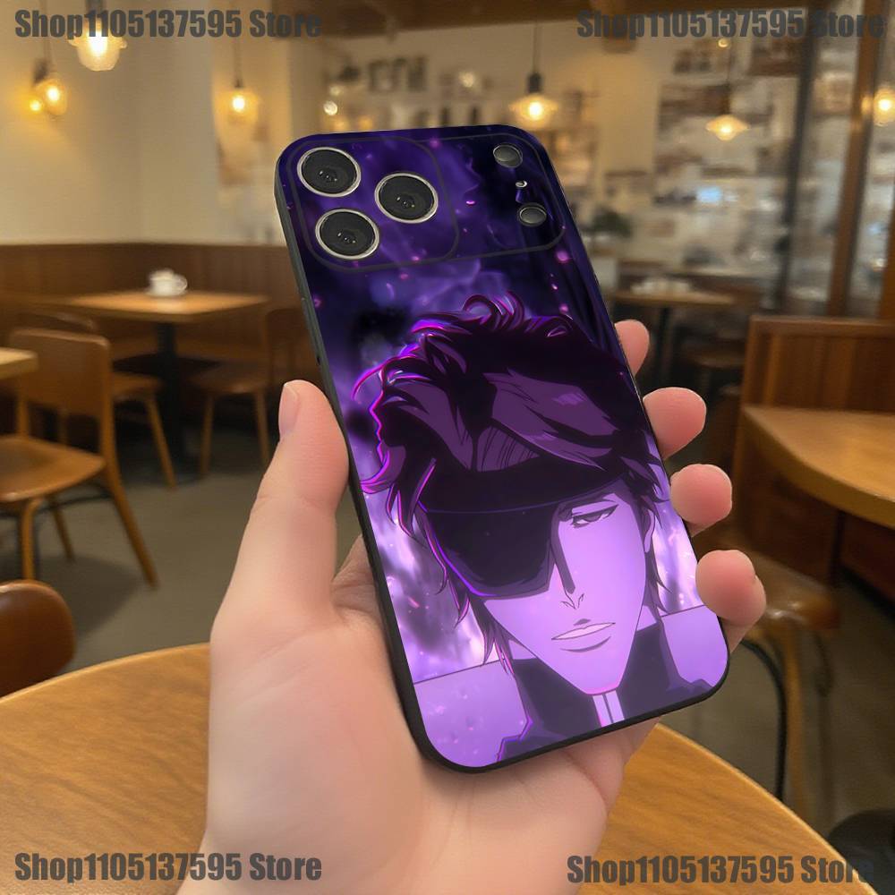 Hot A-Aizen S-Sousuke Anime Phone Case For iPhone 17,16,15,14,13,12,11,Pro,XS,Max,XR,Plus,E,SE4,Mini Black Soft Cover