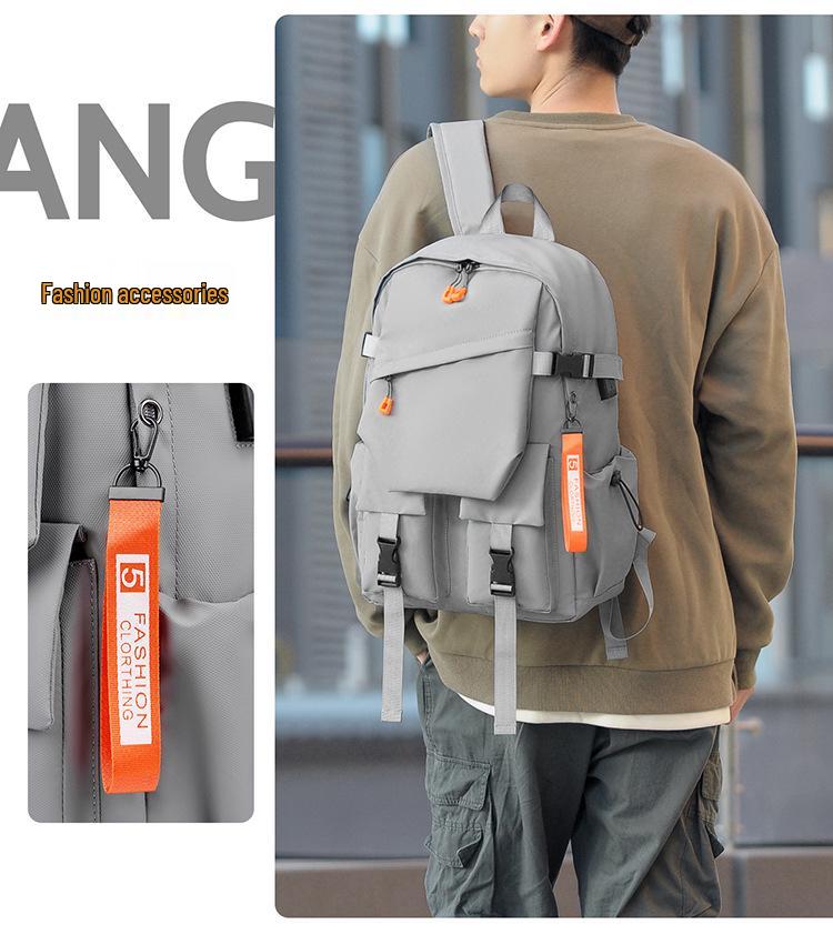 Men's Large-Capacity Casual Sports Backpack with Laptop Compartment for Middle School, High School, and University Students