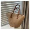 2025 Country Style Woven Handbag: French-Inspired Large Capacity Bucket Bag for Women