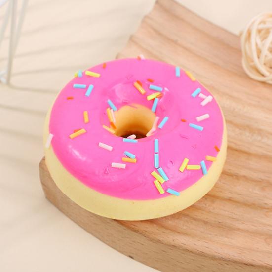 Squeeze Toy Soft Slow Rebound Stress Relief Toy 7cm Realistic Donut Simulation for Kids Adults Desktop Decoration Baking Prop Photo Background