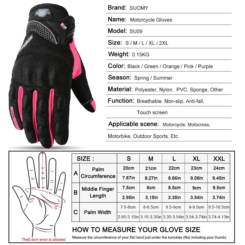 Suomy Summer Motorcycle Gloves Men Women Motorcyclist Gloves Breathable Touchscreen Moto Biker Cycling Gloves S-XXL