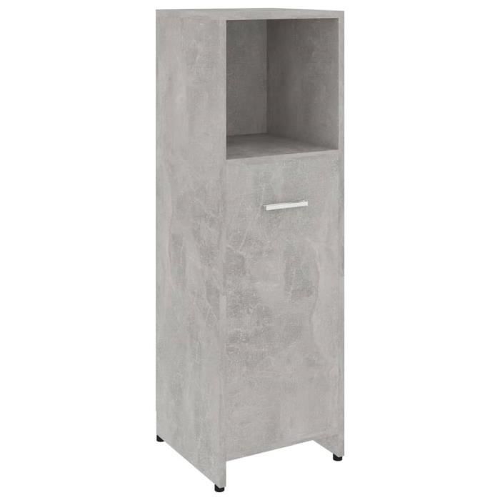 VidaXL Armoire de salle de bain Gris béton 30x30x95 cm Aggloméré