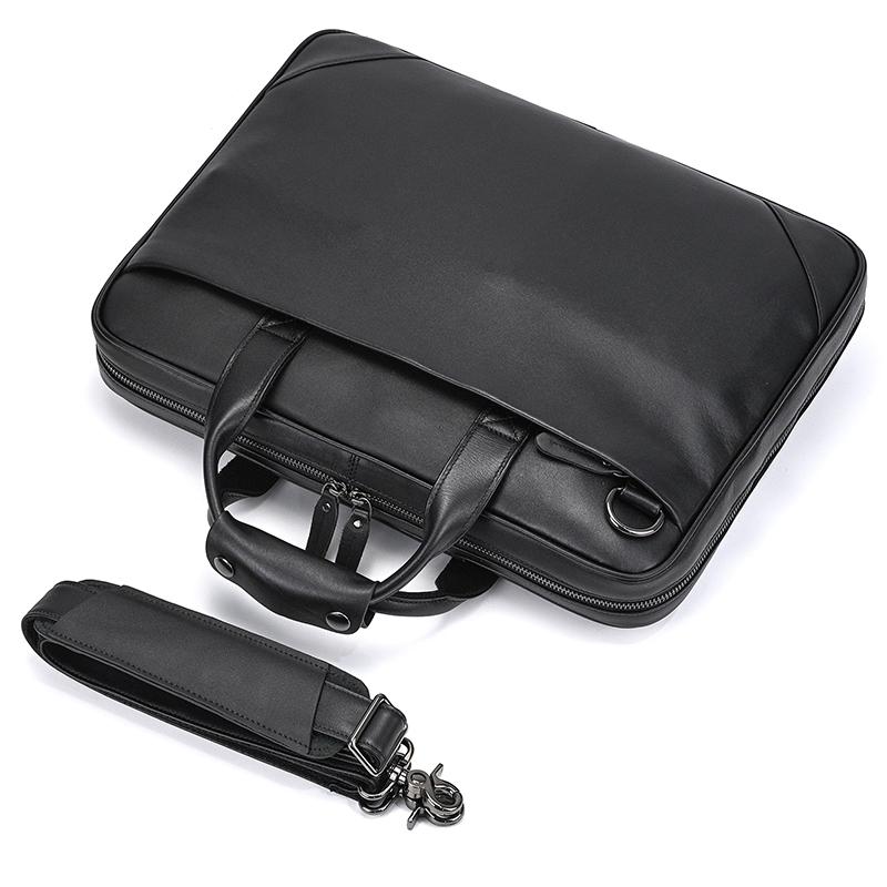 Business Leather Laptop Bag For Men Male Genuine Leather Shoulder Bag Crossbody Men Briefcase Bag Sling Bag Black Handbag Man