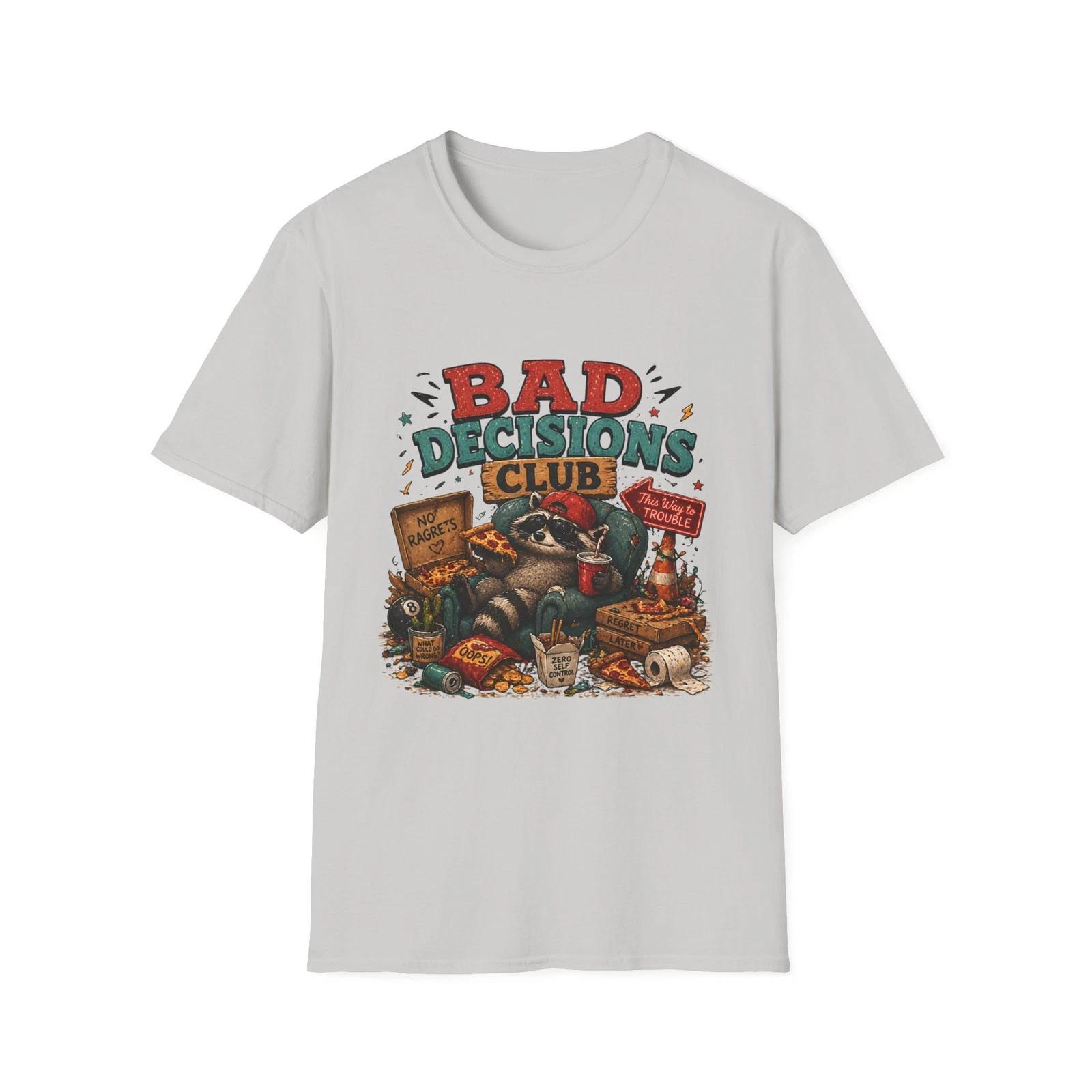 Bad Decisions Club Children s Children s T  Children s T-shirt | Raccoon Junk Food Funny Tee 110