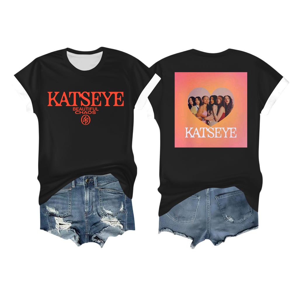 Women's Casual Printed T-shirt Round Neck Pullover Short Sleeve Top