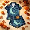 Women's Halloween Print Pajama Set 2 Piece Casual Comfortable Sleepwear for Holiday