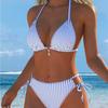 1011 neuer europäischer und amerikanischer geteilter Druck Spleißhalsausschnitt Damen geteilter Badeanzug Bikini-Anzug sexy