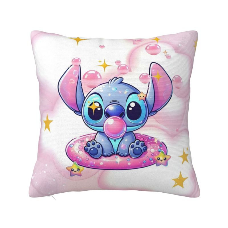 

Custom Lilo And Stitch Cartoon Pillow Covers Decor Home Kawaii Disney Anime Modern Cushion Cover Soft Pillowcase 16x16Inch