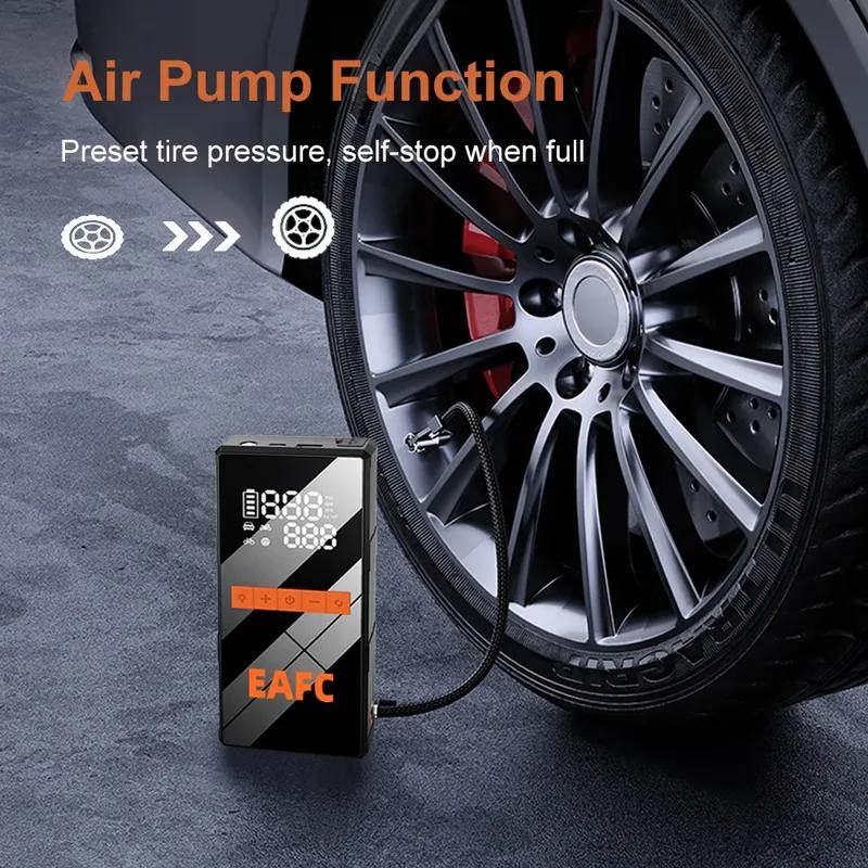Car Jump Starter With Air Compressor LCD Screen  Portable Booster Charger 1200A Powerful Car Battery Starting Device Car Starter