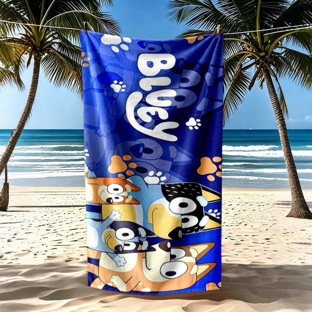 Lovely Bluey Beach Towel Super Soft & Absorbent Comfortable Lightweight Perfect for Traveling Yoga Camping and Swimming
