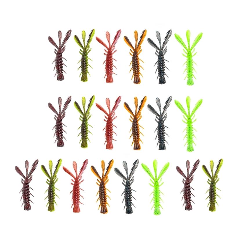 20Pcs Swimbait Lures Jig Soft Lures Shrimp Artificial Shrimp Baits Floating Shrimp Fishing Baits Wobblers for Trout