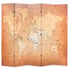 Folding Room Divider 200 X 170 Cm World Map