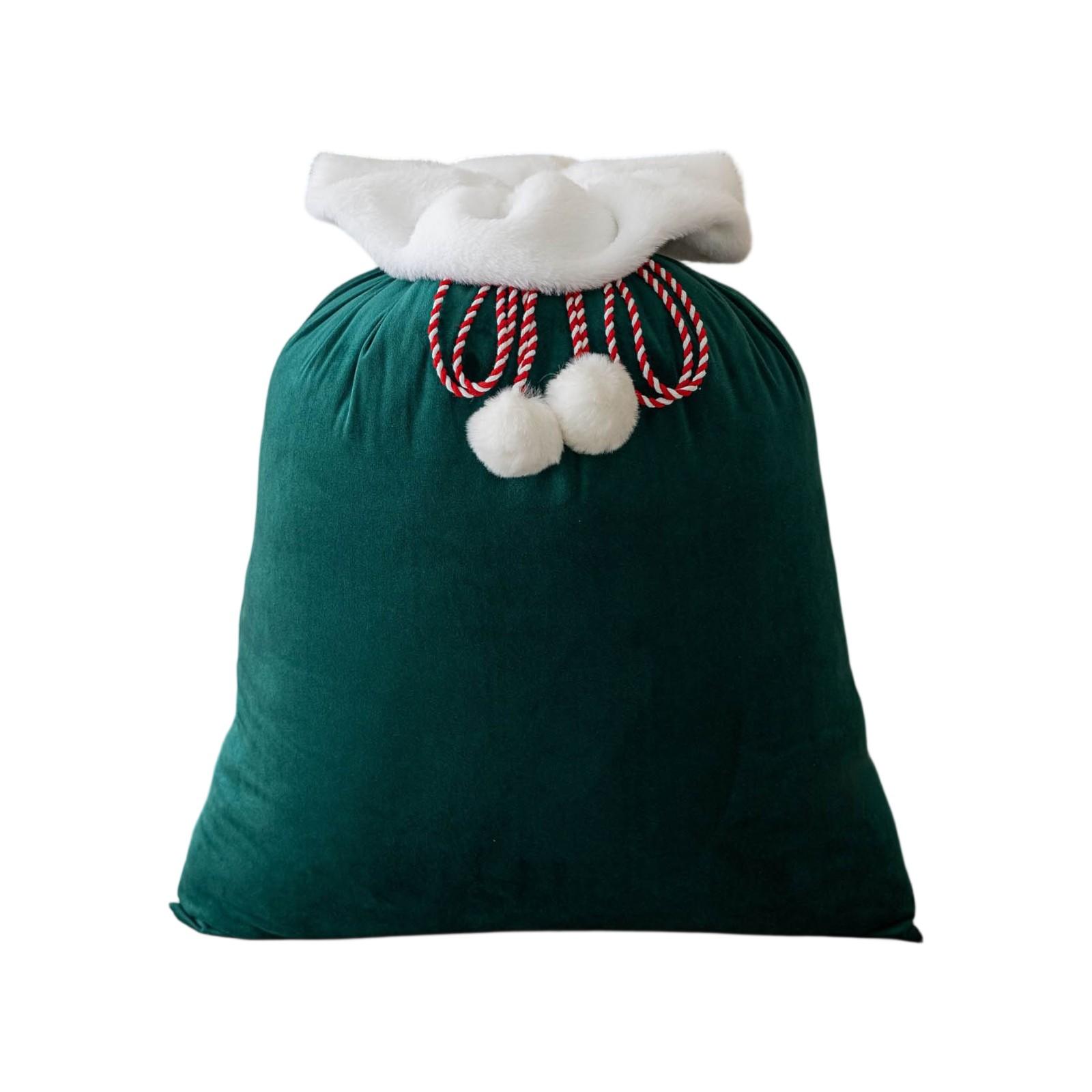 

Christmas Gift Bag Candy Gift Drawstring Bag Christmas Velvet Bag One Size