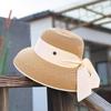 Bow Detail Wide Brim Hat Sun Protection Summer Sun Cap Elegant Beach Bucket Hat  Travel