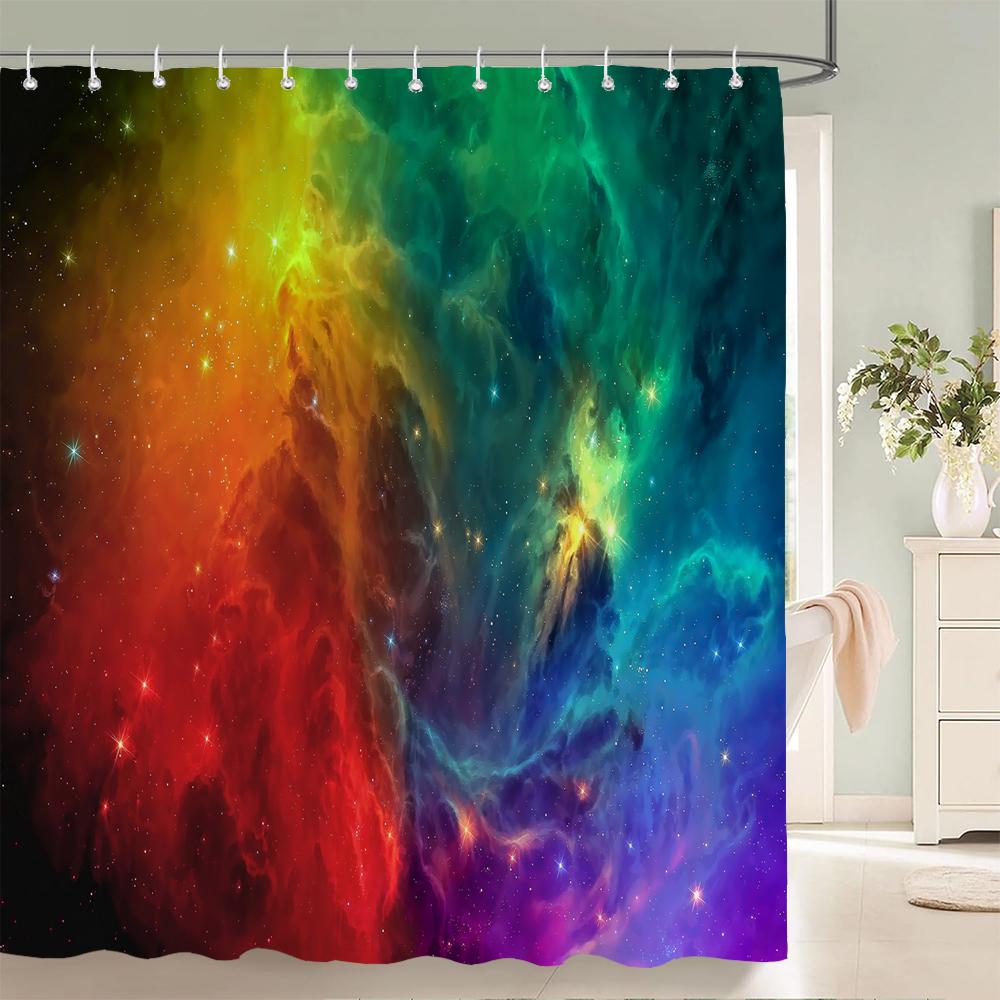 Colorful Abstract 3D Printed Bath Curtains Waterproof Polyester Fabric Washable Bathroom Bathtub Shower Curtain With Hooks