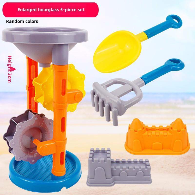 

Детский набор пляжных игрушек: Песочные инструменты, песочные часы, игрушечная машинка и ведро