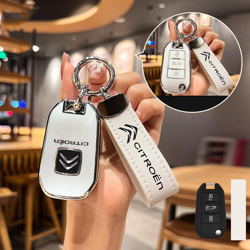 För Citroen C3 C4 CACTUS C6 C8 Bilnyckelring Biltillbehör TPU Bilnyckel Fällbar Nyckelfodral Skyddsskal Fob