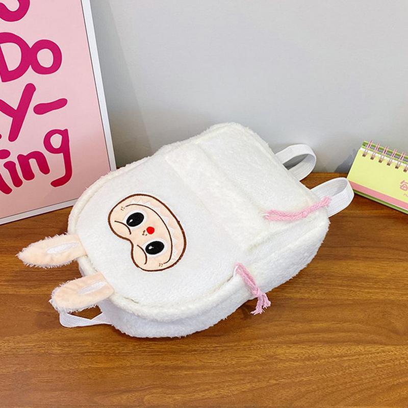 Cartoon Labubu Lovely Plush Backpack Girl Heart Large Capacity Outward Commuting Shoulders Bag Kids Birthday Gift