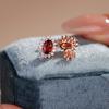 1 Carat Imitation Natural Garnet Gemstone Stud Earrings Rose Gold Princess Diana Earrings