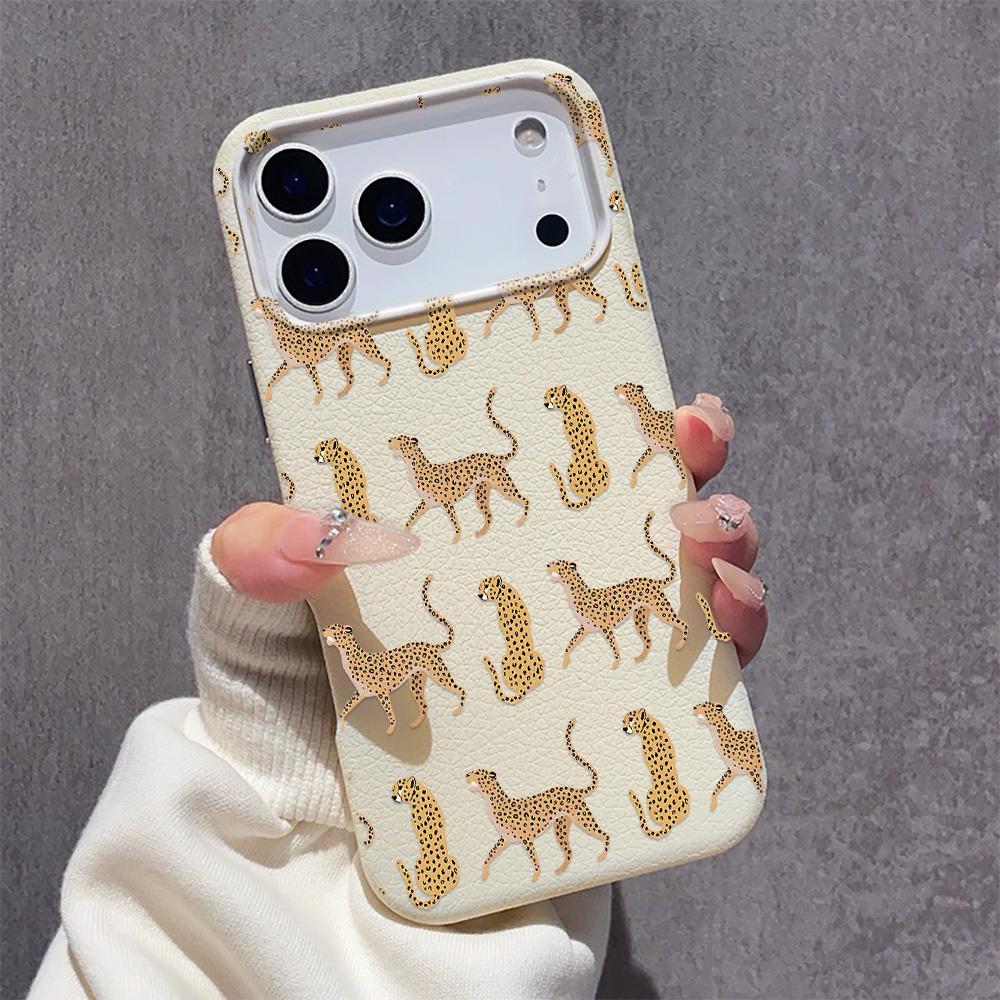 Phone Case For Samsung S26 A17 A26 A36 A05S A06 A15 A35 A54 Ultra Slim Soft Touch Durable Yellow Leopard Case