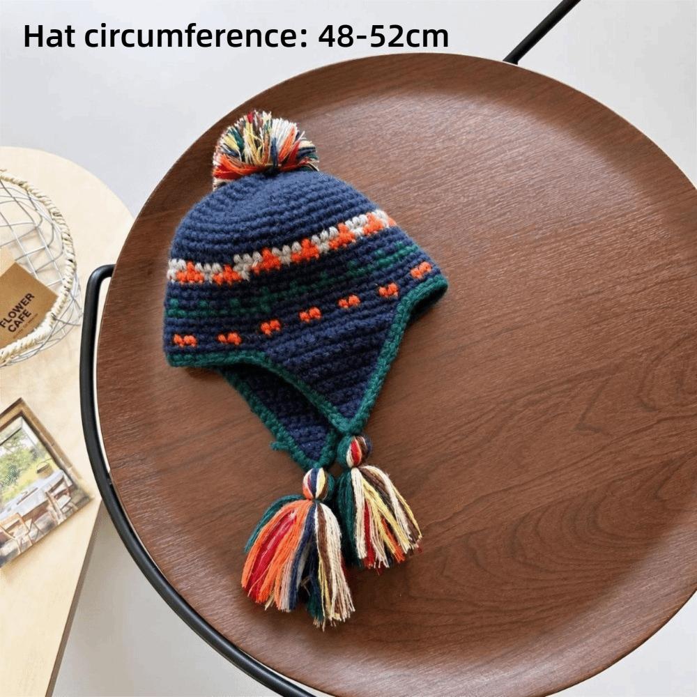 Cold Proof Warm Beanie Windproof Ear Protection Caps Retro Knitted Hats Cold Weather
