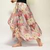 Bohemian Long Skirt Summer Retro Beach Skirt European and American New Style Printed Chiffon Skirt