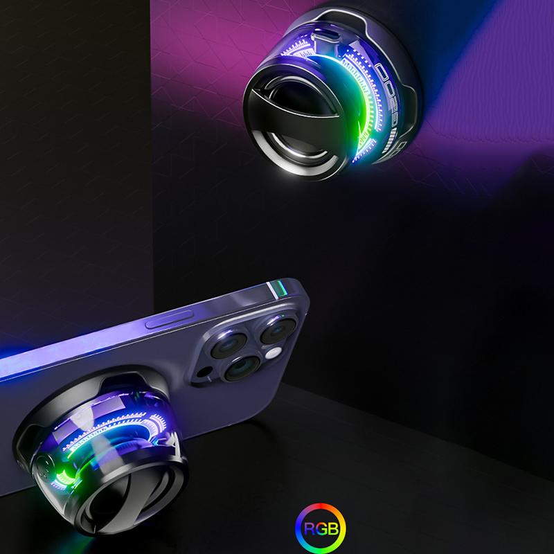 Outdoor Magnetic Bluetooth Speaker Wireless Portable Mini Travel Stereo Speaker With Rgb Color Light And Phone Holder For Ios