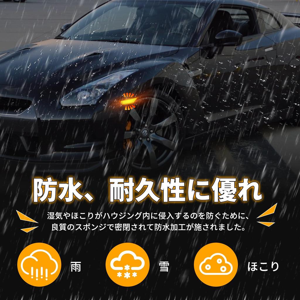 NEIFILES LED Front Side Marker Lights for Nissan Clear Lenses to Replace OEM Amber Lenses GT-R R35,