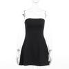 Sleeveless Sexy Tube Top Mini Dresses Solid Patchwork High Waist Summer Fashion Female Bodycon Plunge Vacation Strapless Dress