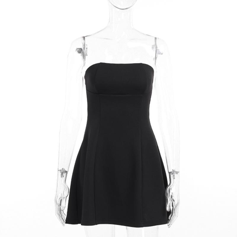 Sexy mini šaty bez rukávů s tubovým topem, jednobarevné, patchworkové, s vysokým pasem, letní móda, dámské bodycon šaty s hlubokým výstřihem, na dovolenou, bez ramínek