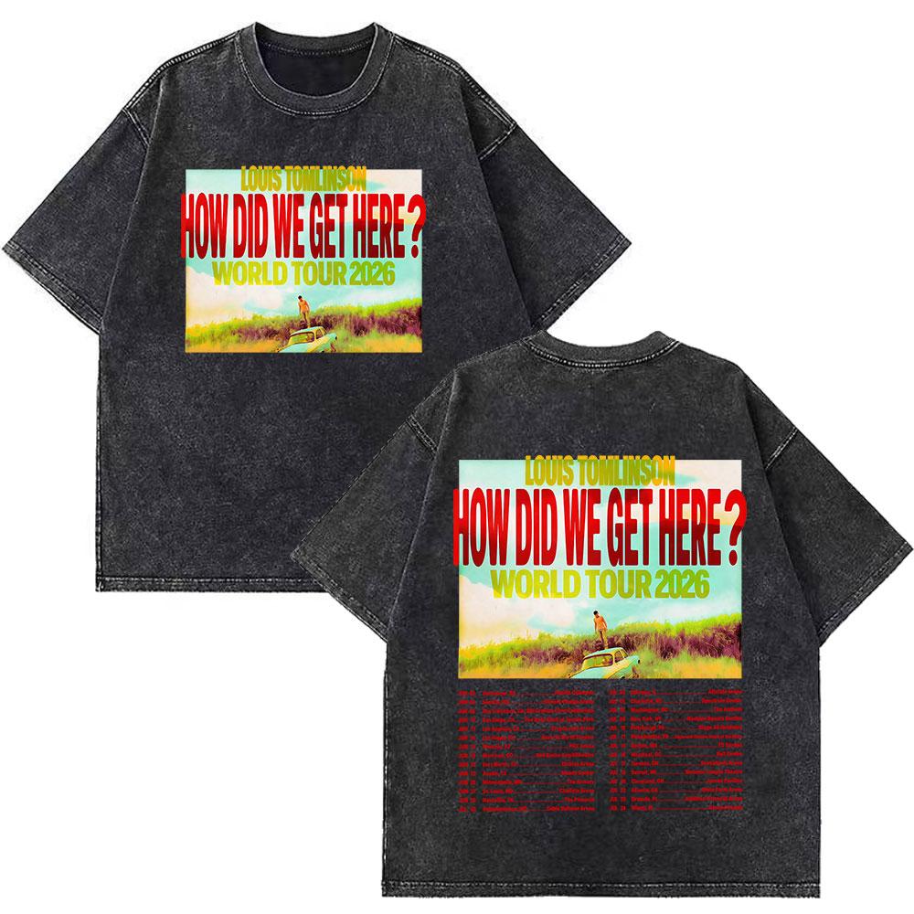 Louis Tomlinson Lemonade Tour Merch Vintage Washed T Shirt Unisex Summer Fashion Tshirts Oversized Aesthetic Trendy Tshirts