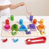 Magnetic Wooden Bee Set: 3-in-1 Educational Toy for Children's Shape Recognition and Building Skills