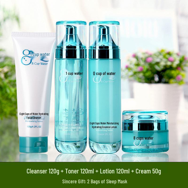 Eight Cups of Water Skincare: Hydrating Toner & Emulsion Set for Moisturizing, Refreshing, Radiant Skin