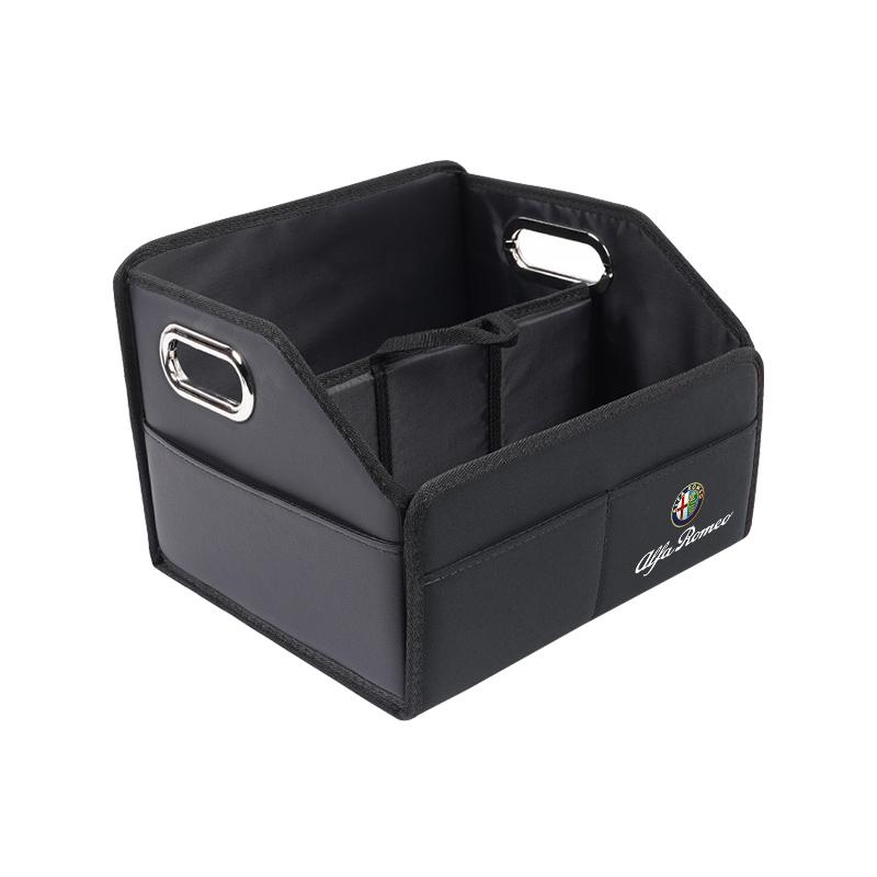 Leather Car Storage Box Trunk Folding Organized Case For Alfa Romeo Giulia Stelvio Giulietta 156 159 147 Mito Tonale Brera DiscoTM6 