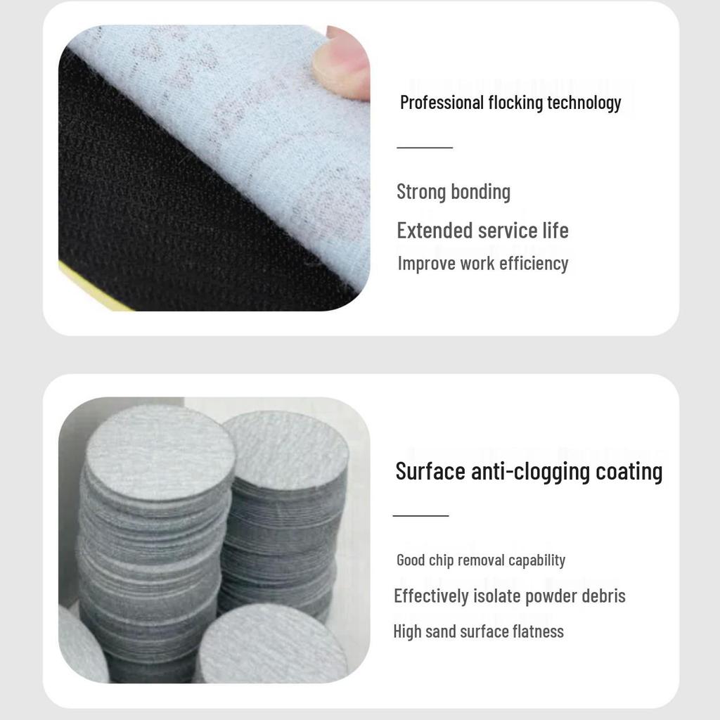 White Grinding Disc: 2, 3, 5 Inch, Round Flocking, Self-Adhesive Hook & Loop, Water-Resistant Dual-Use Polishing Film Sandpaper