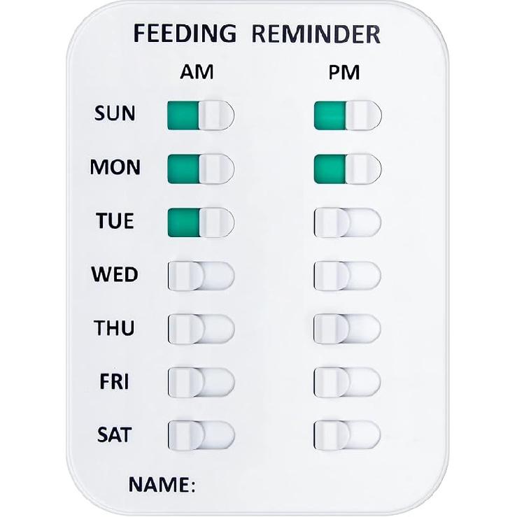 Pet Feeding Reminder Coolrunner Pet Feeding Reminder for Dogs Cats Pet Feed Reminder Magnetic or Double Sided Adhesive Prevent Overfeeding (A