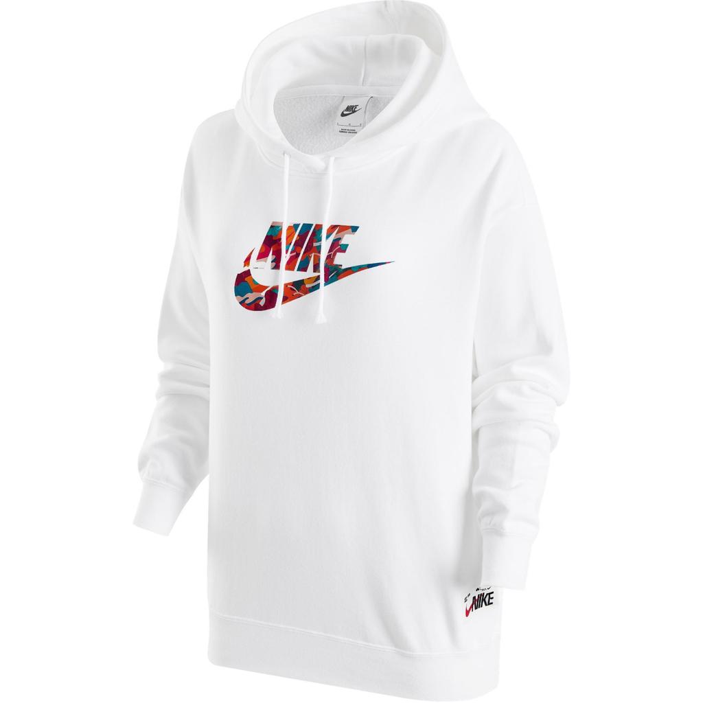 Nike Sportswear Essentials Series Comfortable Hooded Pullover Long Sleeve Sweatshirt Women Sweatshirt White FD9931-100
