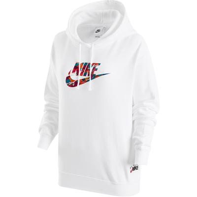 Serie Essenziali Sportivi Comodo Pullover con Cappuccio Manica Lunga Felpa Donna Bianco FD9931-100