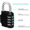Cadenas à combinaison - YYV - 4 chiffres - Noir - Résistant aux intempéries - Idéal pour casiers