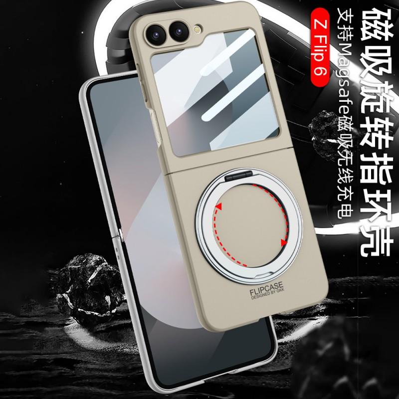 Z Flip 6/5 Case 360 Rotating Stand Wireless Charging Slim Foldable Cover Shockproof Magnetic